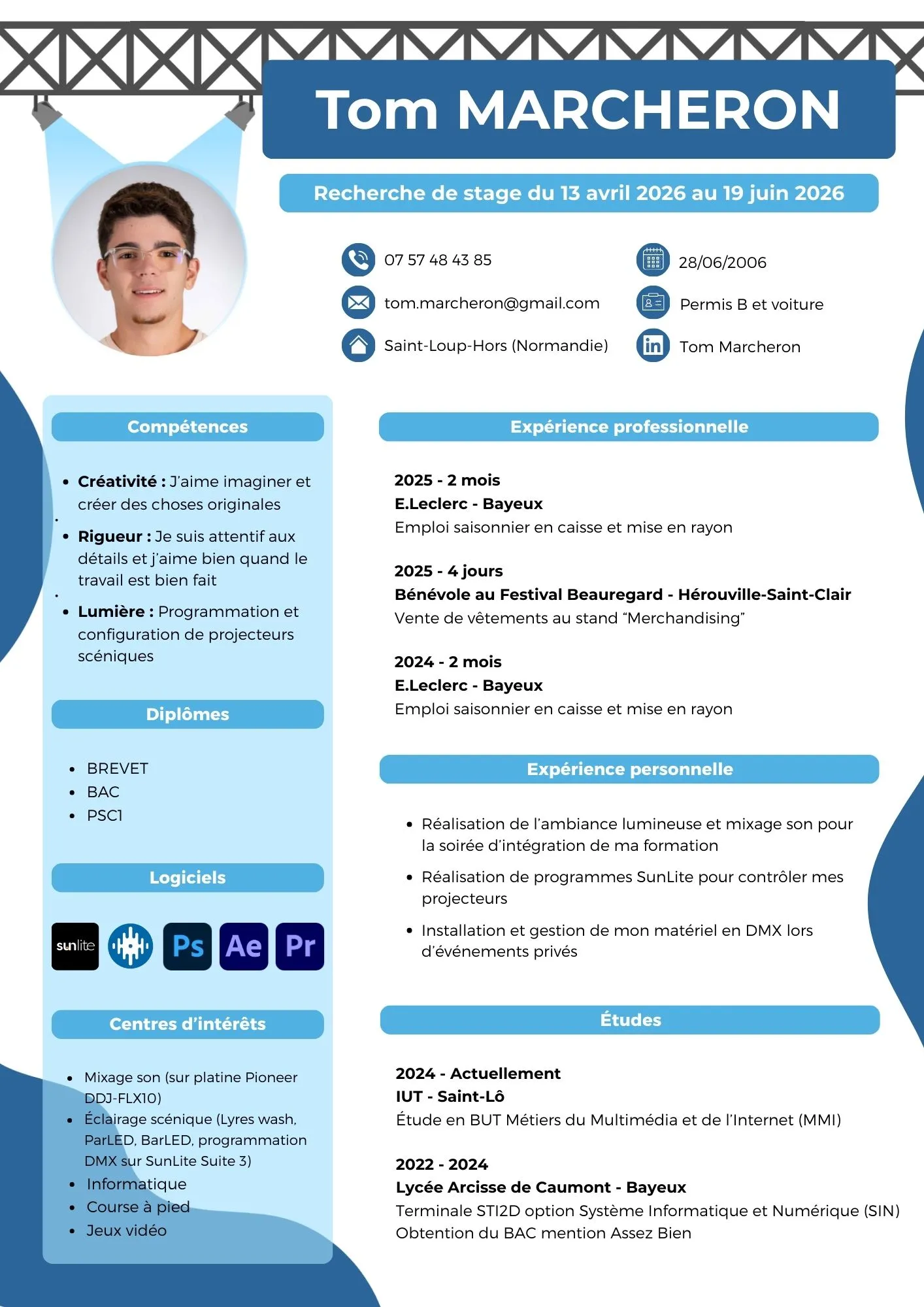 Aperçu du CV de Tom Marcheron